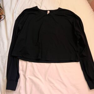lululemon athletica Black Cropped Long-Sleeve Pullover